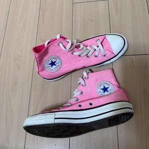 pink high top converse